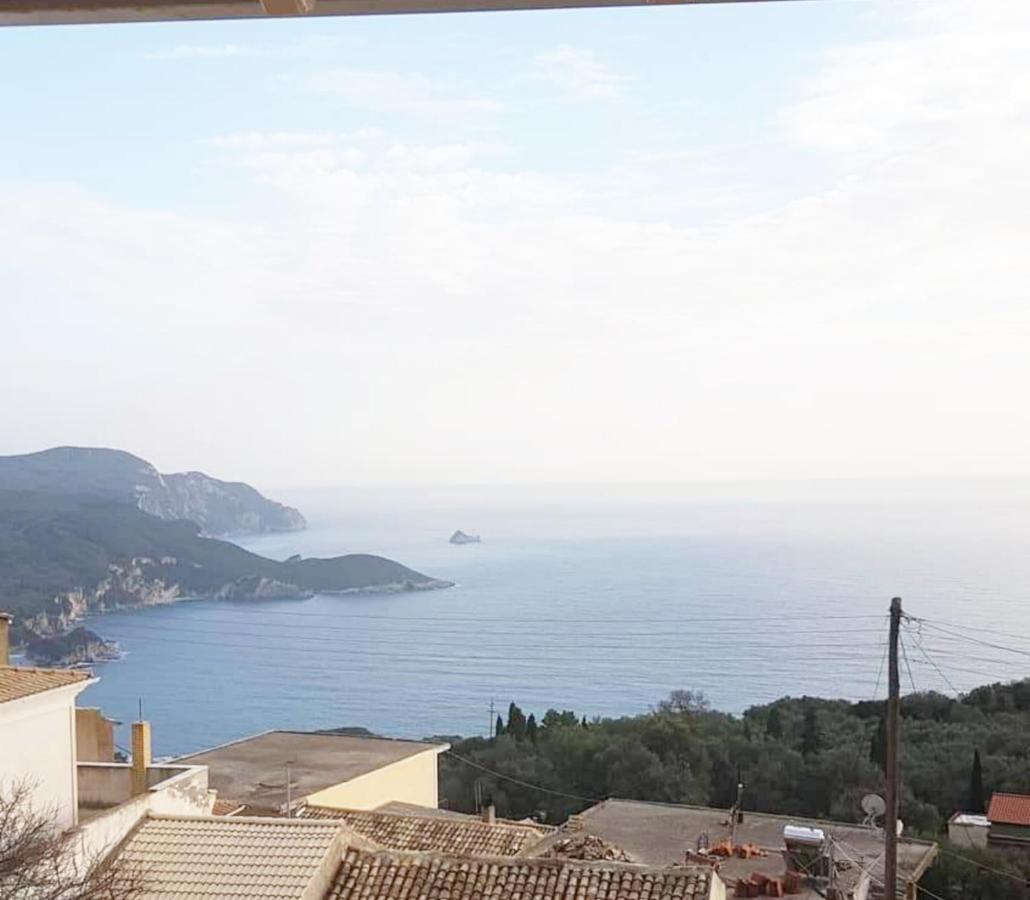 Traditional Panoramic Sea View House Lákones Exterior foto