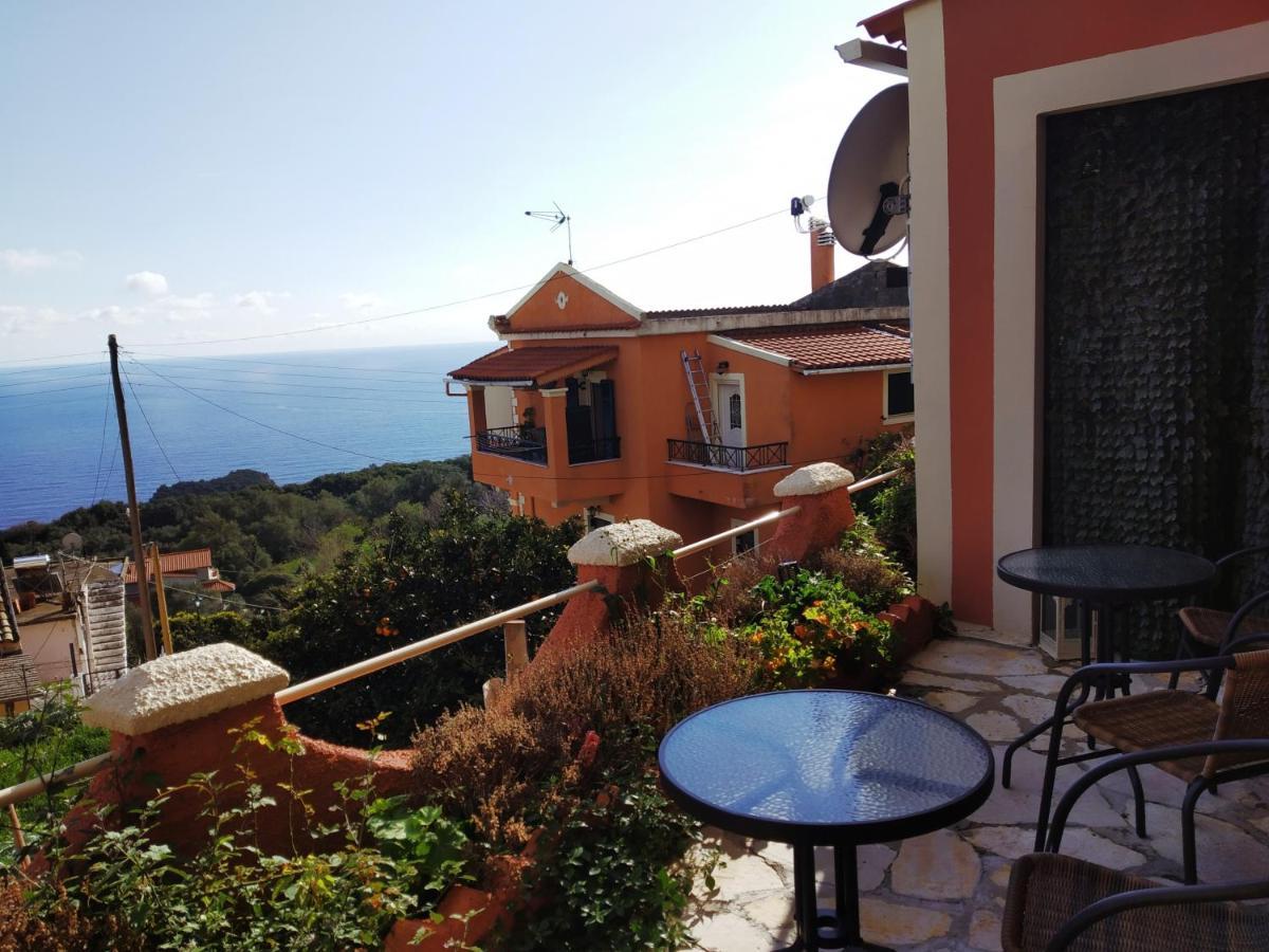 Traditional Panoramic Sea View House Lákones Exterior foto