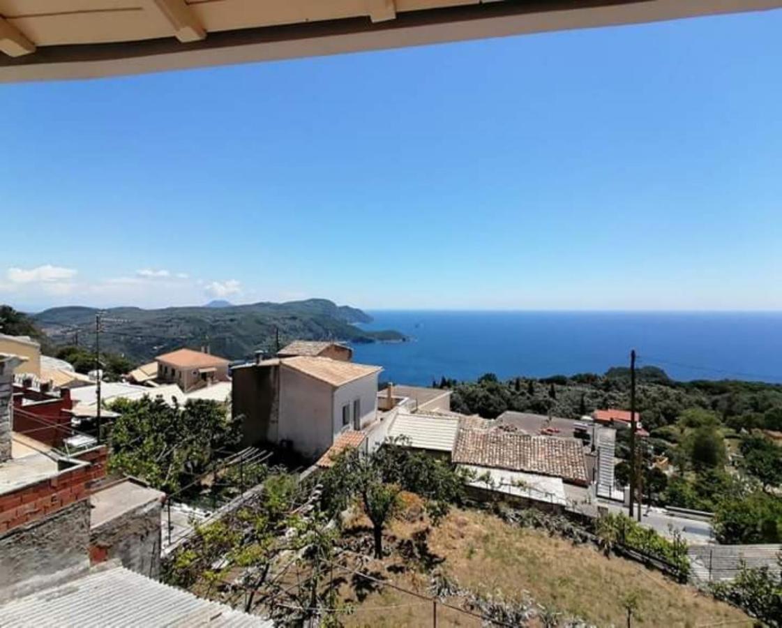 Traditional Panoramic Sea View House Lákones Exterior foto